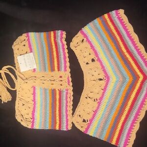 Crochet knit bikini set